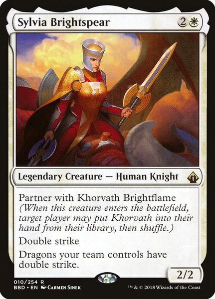 Sylvia Brightspear trading card from Battlebond Sylvia Brightspear - Battlebond Magic: The Gathering trading card