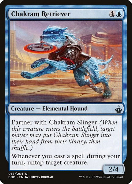 Chakram Retriever trading card from Battlebond Chakram Retriever - Battlebond Magic: The Gathering trading card