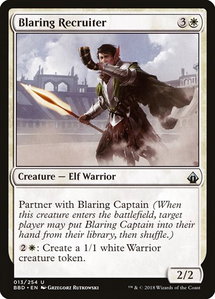 Blaring Recruiter - Battlebond (BBD) #13 - Uncommon Magic: The Gathering Trading Card