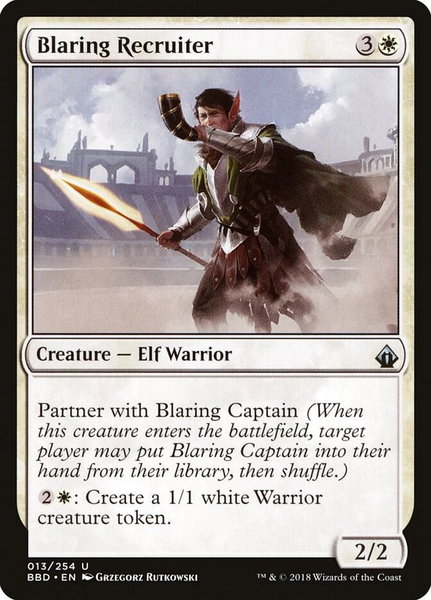 Blaring Recruiter - Battlebond Magic: The Gathering trading card