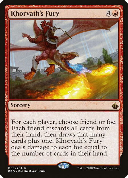 Khorvath's Fury trading card from Battlebond Khorvath's Fury - Battlebond Magic: The Gathering trading card