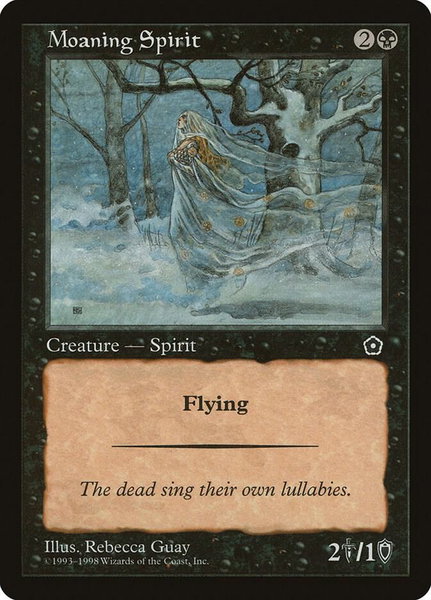 Moaning Spirit trading card from Portal Second Age Moaning Spirit - Portal Second Age Magic: The Gathering trading card