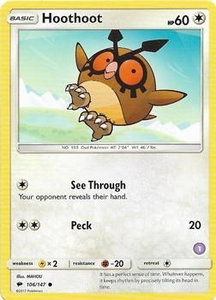 Hoothoot (1) - SM Trainer Kit: Alolan Sandslash & Alolan Ninetales (SMK2) #106/147 - Common Pokémon Trading Card