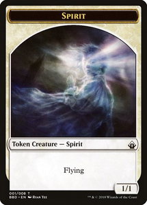 Spirit Token - Battlebond (BBD) #1 - Token Magic: The Gathering Trading Card