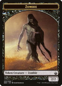 Zombie Token - Battlebond (BBD) #3 - Token Magic: The Gathering Trading Card