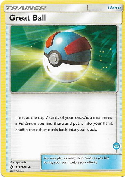 Great Ball (25) (Alolan Ninetales Half-Deck) trading card from SM Trainer Kit: Alolan Sandslash & Alolan Ninetales Great Ball (25) (Alolan Ninetales Half-Deck) - SM Trainer Kit: Alolan Sandslash & Alolan Ninetales Pokémon trading card