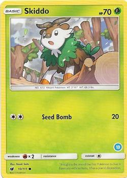 Skiddo (13) trading card from SM Trainer Kit: Alolan Sandslash & Alolan Ninetales Skiddo (13) - SM Trainer Kit: Alolan Sandslash & Alolan Ninetales Pokémon trading card
