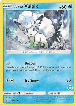 Alolan Vulpix (29) trading card from SM Trainer Kit: Alolan Sandslash & Alolan Ninetales Alolan Vulpix (29) - SM Trainer Kit: Alolan Sandslash & Alolan Ninetales Pokémon trading card