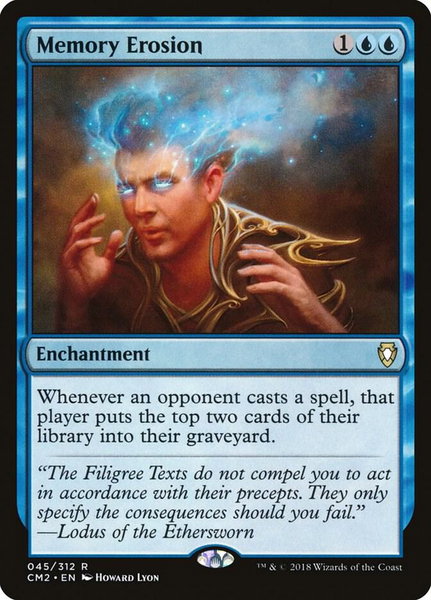 Memory Erosion trading card from Commander Anthology Volume II Memory Erosion - Commander Anthology Volume II Magic: The Gathering trading card