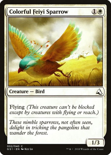 Colorful Feiyi Sparrow - Global Series Jiang Yanggu & Mu Yanling Magic: The Gathering trading card