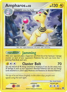 Ampharos - 1/132 (DP Secret Wonders) - Deck Exclusives (PR) #001/132 - Rare Pokémon Trading Card