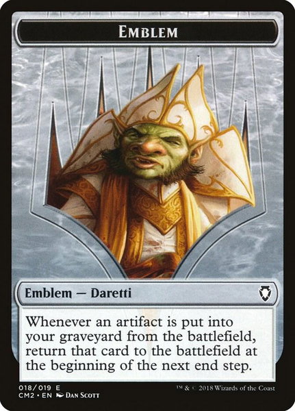 Emblem - Daretti, Scrap Savant trading card from Commander Anthology Volume II Emblem - Daretti, Scrap Savant - Commander Anthology Volume II Magic: The Gathering trading card