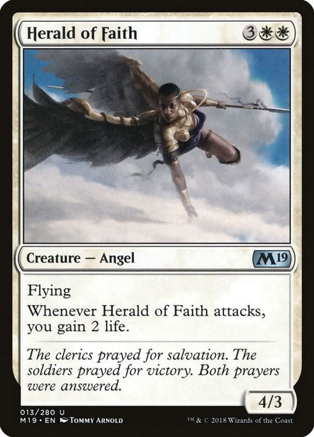 Herald of Faith - Core Set 2019 Magic: The Gathering trading card