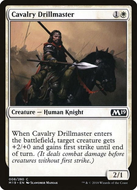 Cavalry Drillmaster - Core Set 2019 Magic: The Gathering trading card