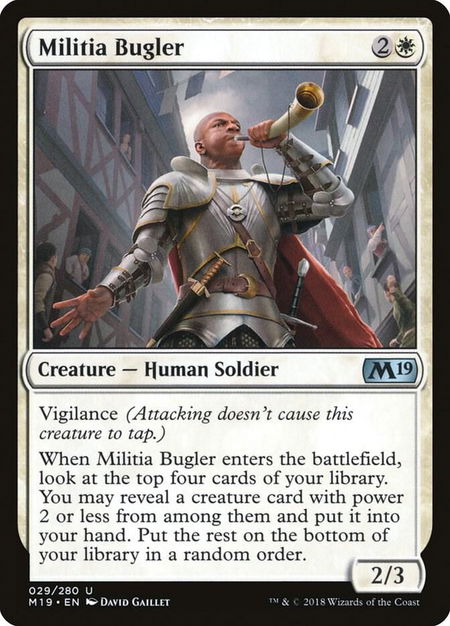 Militia Bugler - Core Set 2019 Magic: The Gathering trading card