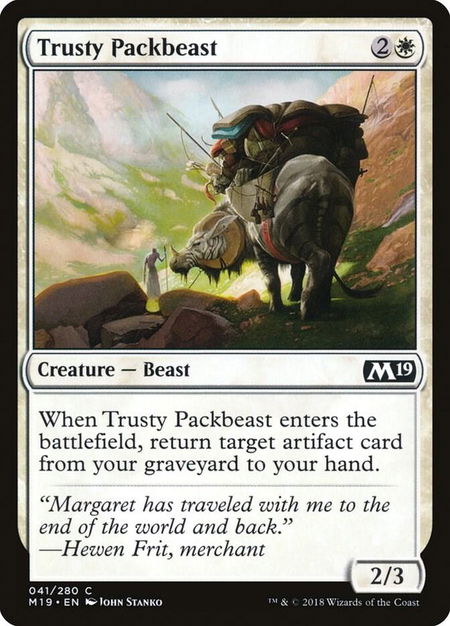 Trusty Packbeast - Core Set 2019 Magic: The Gathering trading card