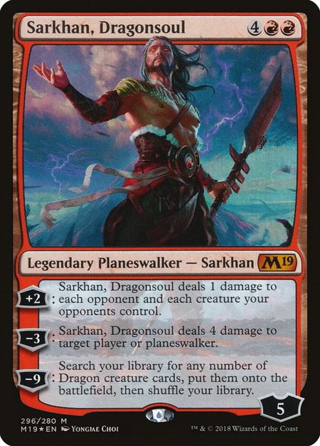 Sarkhan, Dragonsoul trading card from Core Set 2019 Sarkhan, Dragonsoul - Core Set 2019 Magic: The Gathering trading card