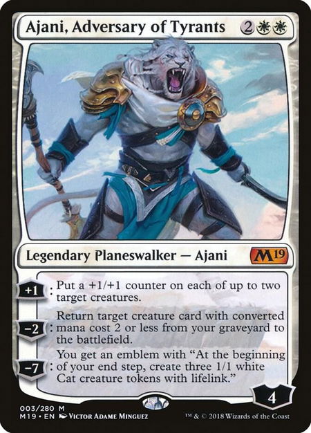 Ajani, Adversary of Tyrants - Core Set 2019 Magic: The Gathering trading card