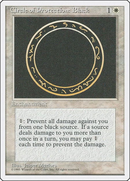 Circle of Protection: Black - Fourth Edition Magic: The Gathering trading card