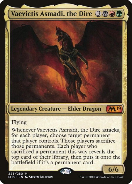 Vaevictis Asmadi, the Dire - Core Set 2019 Magic: The Gathering trading card