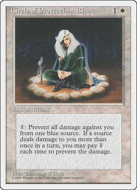 Circle of Protection: Blue - Fourth Edition Magic: The Gathering trading card