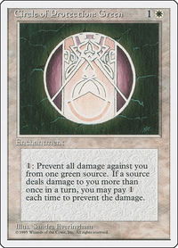 Circle of Protection: Green - Fourth Edition (4ED) #16 - Common Magic: The Gathering Trading Card