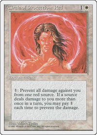 Circle of Protection: Red - Fourth Edition (4ED) #17 - Common Magic: The Gathering Trading Card