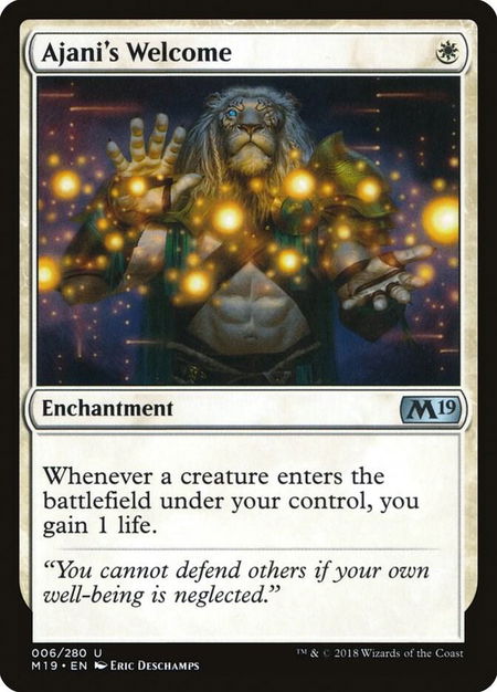 Ajani's Welcome - Core Set 2019 Magic: The Gathering trading card