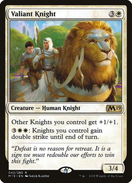 Valiant Knight - Core Set 2019 Magic: The Gathering trading card