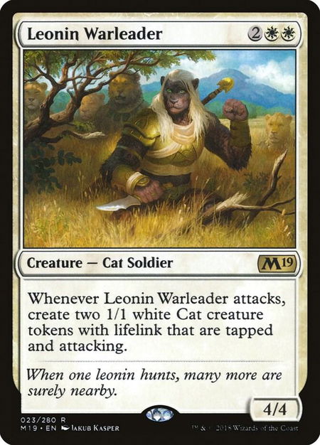 Leonin Warleader - Core Set 2019 Magic: The Gathering trading card
