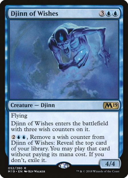 Djinn of Wishes - Core Set 2019 Magic: The Gathering trading card