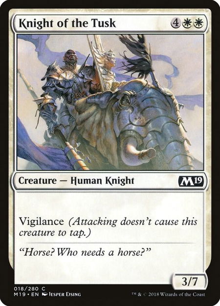 Knight of the Tusk - Core Set 2019 Magic: The Gathering trading card