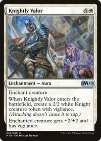 Knightly Valor - Core Set 2019 (M19) #20 - Uncommon Magic: The Gathering Trading Card