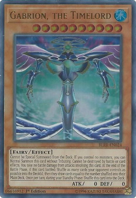 Gabrion, the Timelord trading card from Battles of Legend: Relentless Revenge Gabrion, the Timelord - Battles of Legend: Relentless Revenge YuGiOh trading card