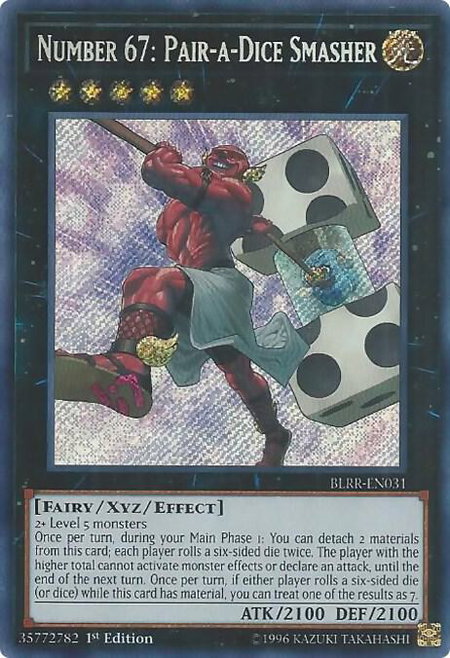 Number 67: Pair-a-Dice Smasher - Battles of Legend: Relentless Revenge YuGiOh trading card