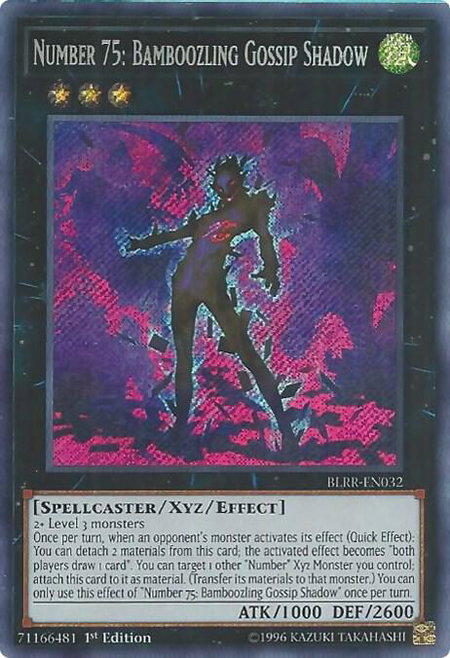 Number 75: Bamboozling Gossip Shadow trading card from Battles of Legend: Relentless Revenge Number 75: Bamboozling Gossip Shadow - Battles of Legend: Relentless Revenge YuGiOh trading card