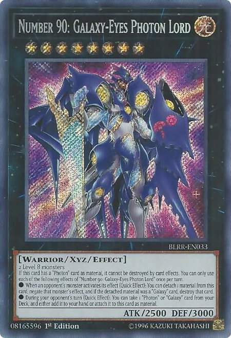 Number 90: Galaxy-Eyes Photon Lord trading card from Battles of Legend: Relentless Revenge Number 90: Galaxy-Eyes Photon Lord - Battles of Legend: Relentless Revenge YuGiOh trading card
