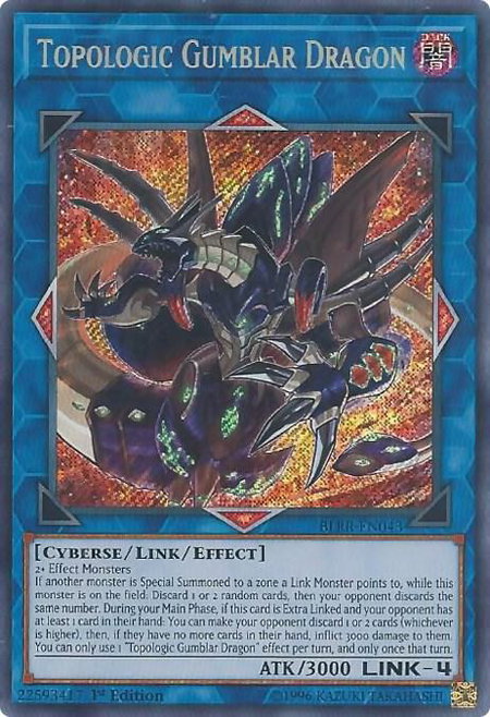 Topologic Gumblar Dragon trading card from Battles of Legend: Relentless Revenge Topologic Gumblar Dragon - Battles of Legend: Relentless Revenge YuGiOh trading card