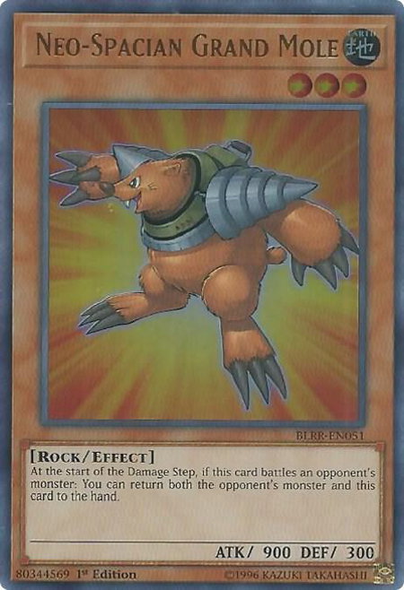 Neo-Spacian Grand Mole trading card from Battles of Legend: Relentless Revenge Neo-Spacian Grand Mole - Battles of Legend: Relentless Revenge YuGiOh trading card