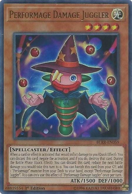 Performage Damage Juggler - Battles of Legend: Relentless Revenge YuGiOh trading card