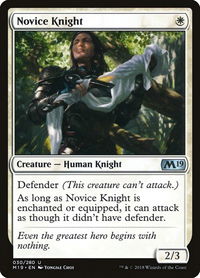 Novice Knight - Core Set 2019 (M19) #30 - Uncommon Magic: The Gathering Trading Card