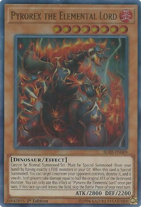 Pyrorex the Elemental Lord - Battles of Legend: Relentless Revenge YuGiOh trading card