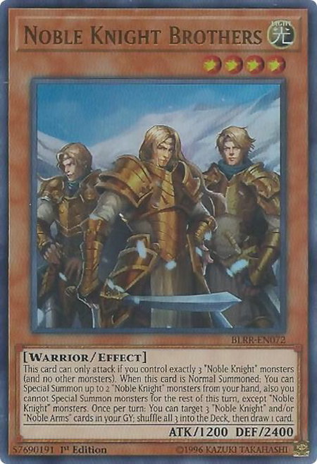 Noble Knight Brothers - Battles of Legend: Relentless Revenge YuGiOh trading card