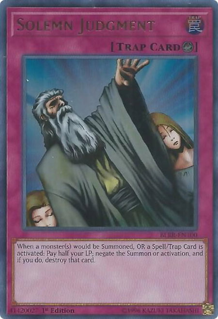 Solemn Judgment - Battles of Legend: Relentless Revenge YuGiOh trading card