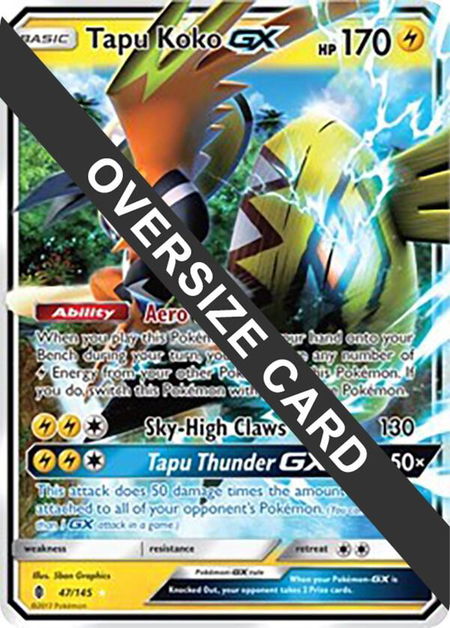 Tapu Koko GX - 47/145 - Jumbo Cards Pokémon trading card