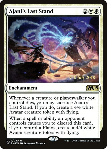 Ajani's Last Stand trading card from Prerelease Cards Ajani's Last Stand - Prerelease Cards Magic: The Gathering trading card