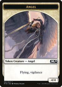 Angel Token - Core Set 2019 (M19) #1 - Token Magic: The Gathering Trading Card