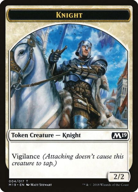 Knight Token - Core Set 2019 Magic: The Gathering trading card