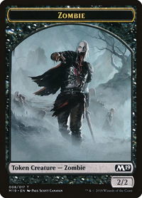 Zombie Token - Core Set 2019 (M19) #8 - Token Magic: The Gathering Trading Card