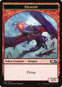 Dragon Token (010) - Core Set 2019 (M19) #10 - Token Magic: The Gathering Trading Card
